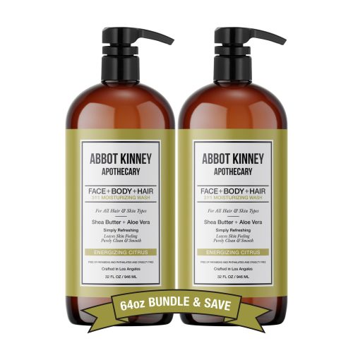 2 PACK - Men's 3-in-1 Moisturizing Shampoo, Conditioner, and Body Wash - Energizing Citrus 32oz by Abbot Kinney Apothecary