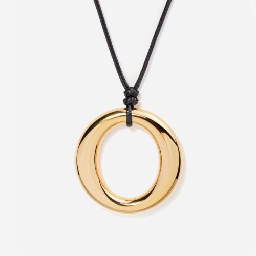 Dome Centerpiece Cord Pendant Necklace