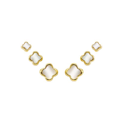 Solid Graduated Clover Stud Earring Combo Set