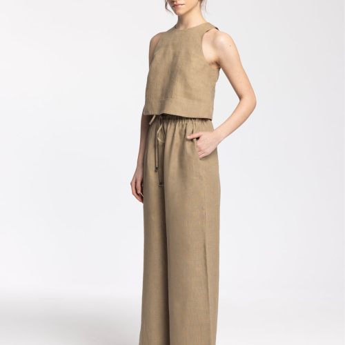 Ciel Dark Beige Linen Pant