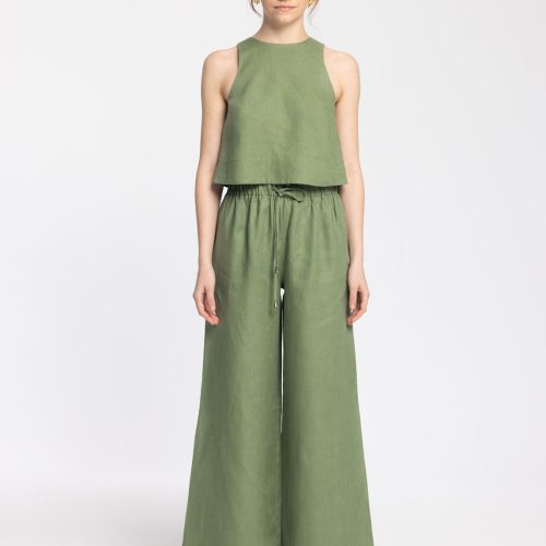 Ciel Green Linen Pant