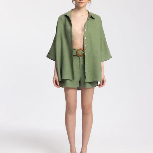Iyan Green Linen Shirt