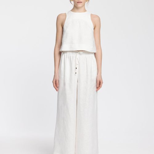 Ciel White Linen Pant