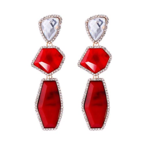 New ZAA Vintage Multilayer Geometric Resin Earrings for Women Boho Statement Jewelry Holiday Party Gifts Wholesale