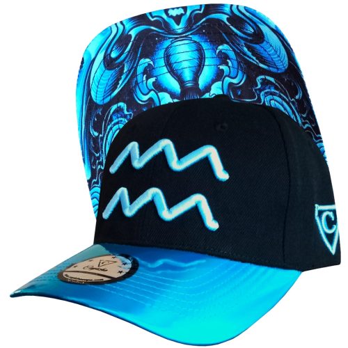 Aquarius Curved Cap - Black/Blue Metallic