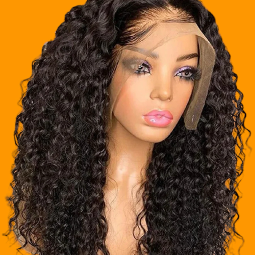 100% Brazilian Kinky Hair Lace Front Wig Density 180%  16” Natural