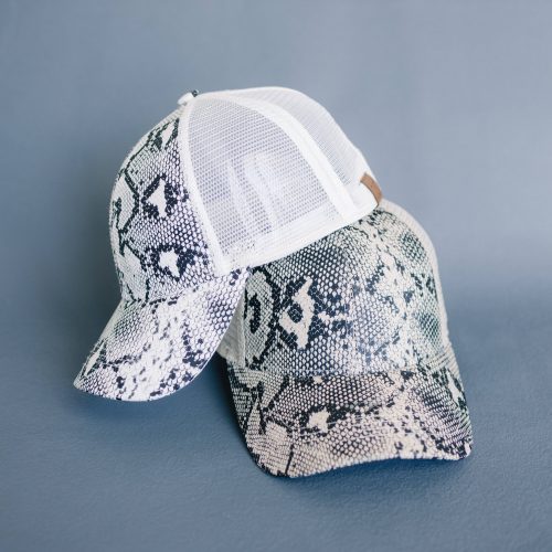 CC Popular Pattern Messy Bun Pony Cap Women, Teens and Kids Trucker Hats