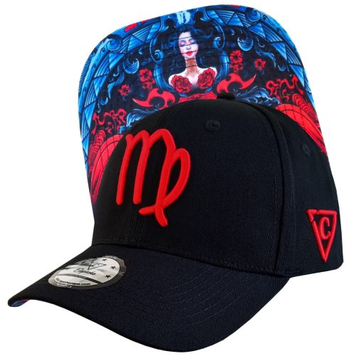 Zodiac Virgo Curved Cap - Black/Red