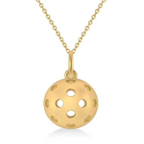 Pickleball Pendant Necklace 14k Yellow Gold