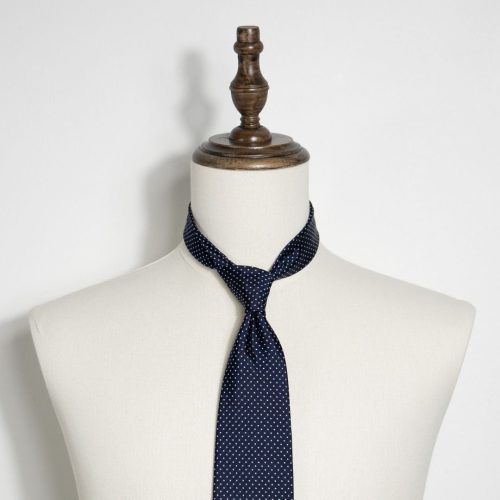 Satin Dot Tie - Navy