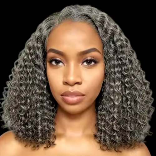 100% Brazilian Deep Wave Curly Hair Density 250% 5x5 24” Grey