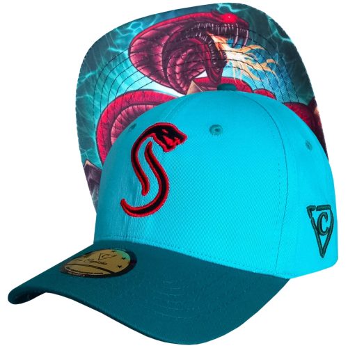 Fire Snake Curved Cap - Blue