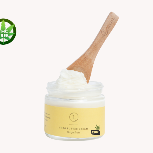 CBD Grapefruit Shea Butter Body Cream with CBD, Shea Body Lotion (THC free)