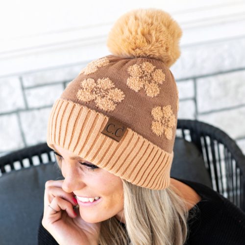 CC Chenille Daisy Pattern Beanie
