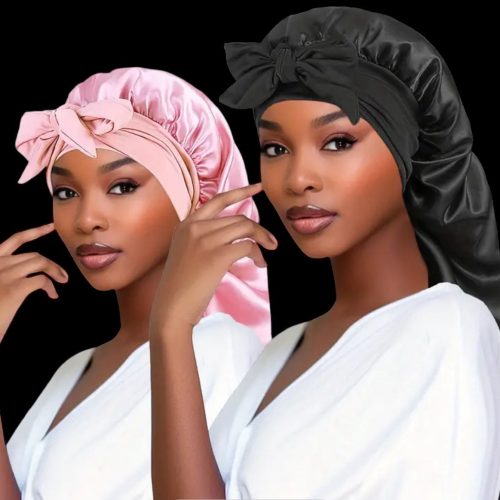 Satin Bonnet for Long Hair & Long Braids 2/Pack.