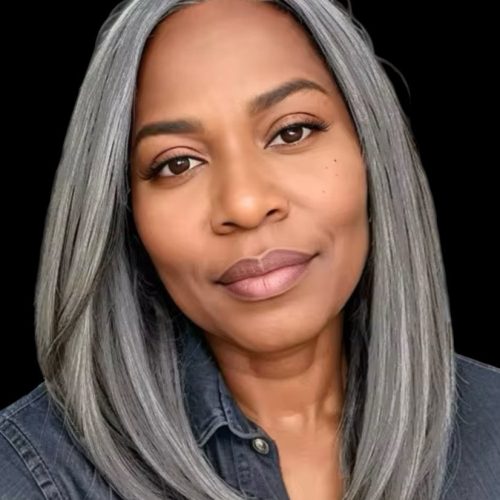 100% Human Hair 5x5 Lace Front Wig Density 200%   14” Grey