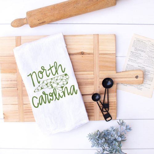 North Carolina Cotton Tea Towel, Dogwood Dish Towel, Kitchen Towel