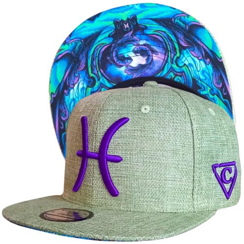 Pisces Snapback - Pale Green Thick Cotton