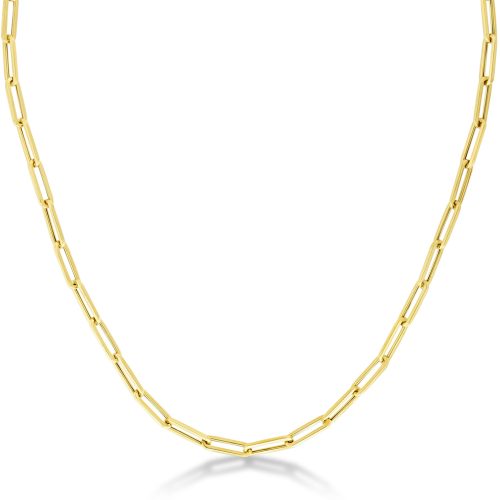 Medium Paperclip Link Chain Necklace 14k Yellow Gold (4.2mm)
