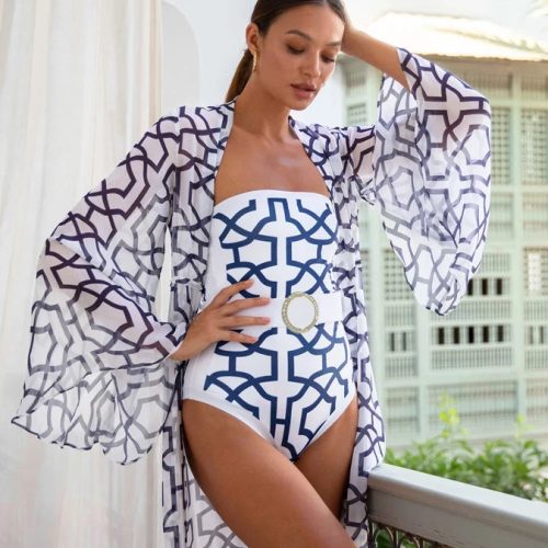 Geometric Shapes one piece swimsuit