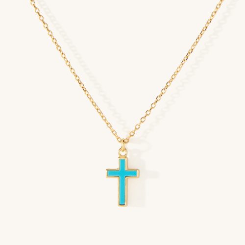 Piha Turquoise Cross Necklace