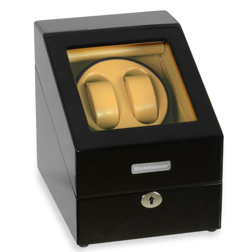 Steinhausen Heritage Double Watch Winder With Storage For 3 Watches, Ultra Quiet Motor and Multiple Modes