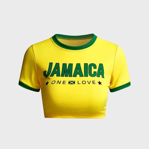 Jamaican swimwear crop top shirt