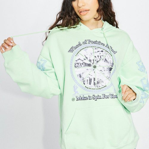 Wheel of Positive Mind Graphic Pullover Hoodie