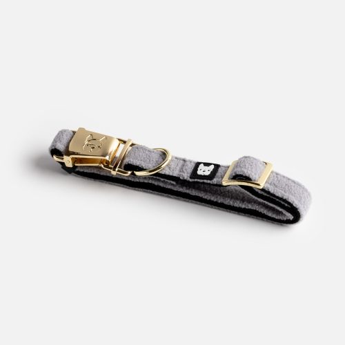 🌊 Aquafleece Dog Collar – Grey Water-Resistant Adjustable Collar with Metal Buckle