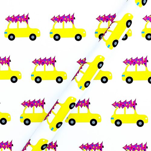 Christmas Tree Taxi Wrapping Paper