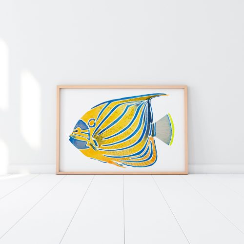 Blue Ring Angelfish - beach art