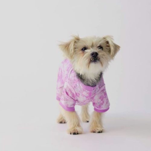 🎀 Pink Tie-Dye Dog Pajamas – Soft & Cozy Onesie with Velcro Closure