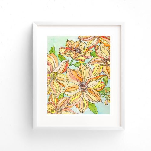 Dahlia Art Print - Dahlia Painting