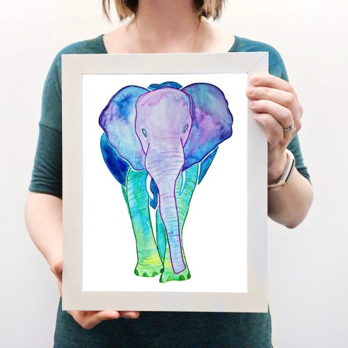 Elephant Watercolor Art Print