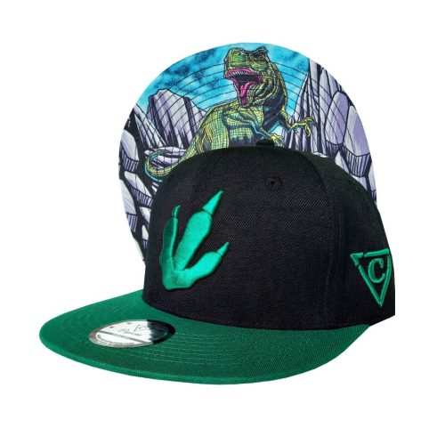 T-rex Snapback Child Size - Black/Green