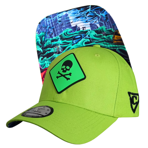 Toxic Tsunami Curved Cap - Neon Green