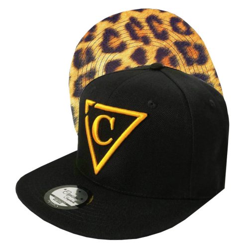 Leopard Snapback - Black