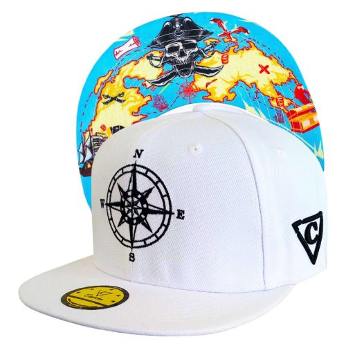 Treasure Map Snapback - White