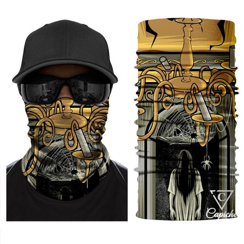 Cursed Mansion Biker Mask - Yellow/Grey