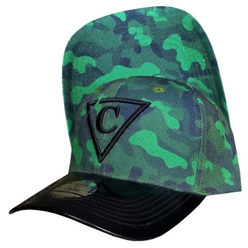 Green Camo Curved Cap - Green/Black Metallic