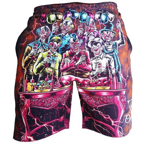 Clown Party Swim Short - Red/Brown