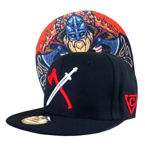 Viking Red/White Snapback - Black