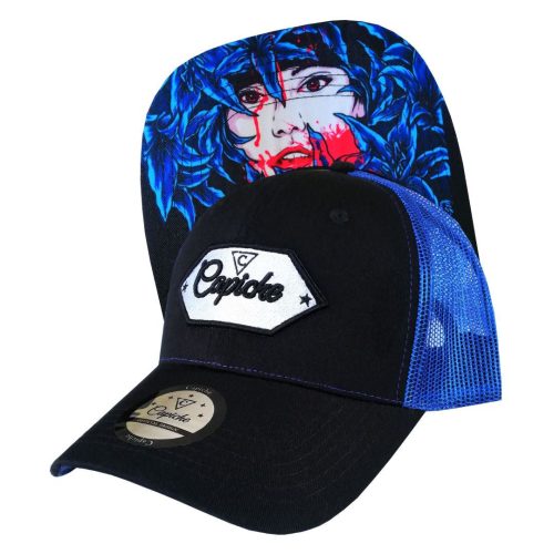 Hidden Lady Trucker Cap - Blue/Black