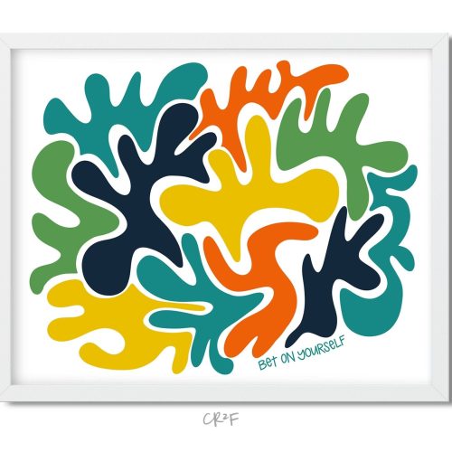 bet on yourself print, abstract art, office decor, motivational art, uplifting artwork, modern design, new job gift