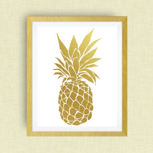 Pineapple Art Print - Option of Real Gold Foil