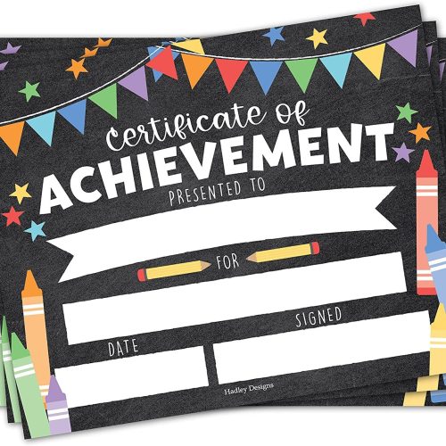 Kids Certificate of Achievement | Set of 25 | Trophies & Awards