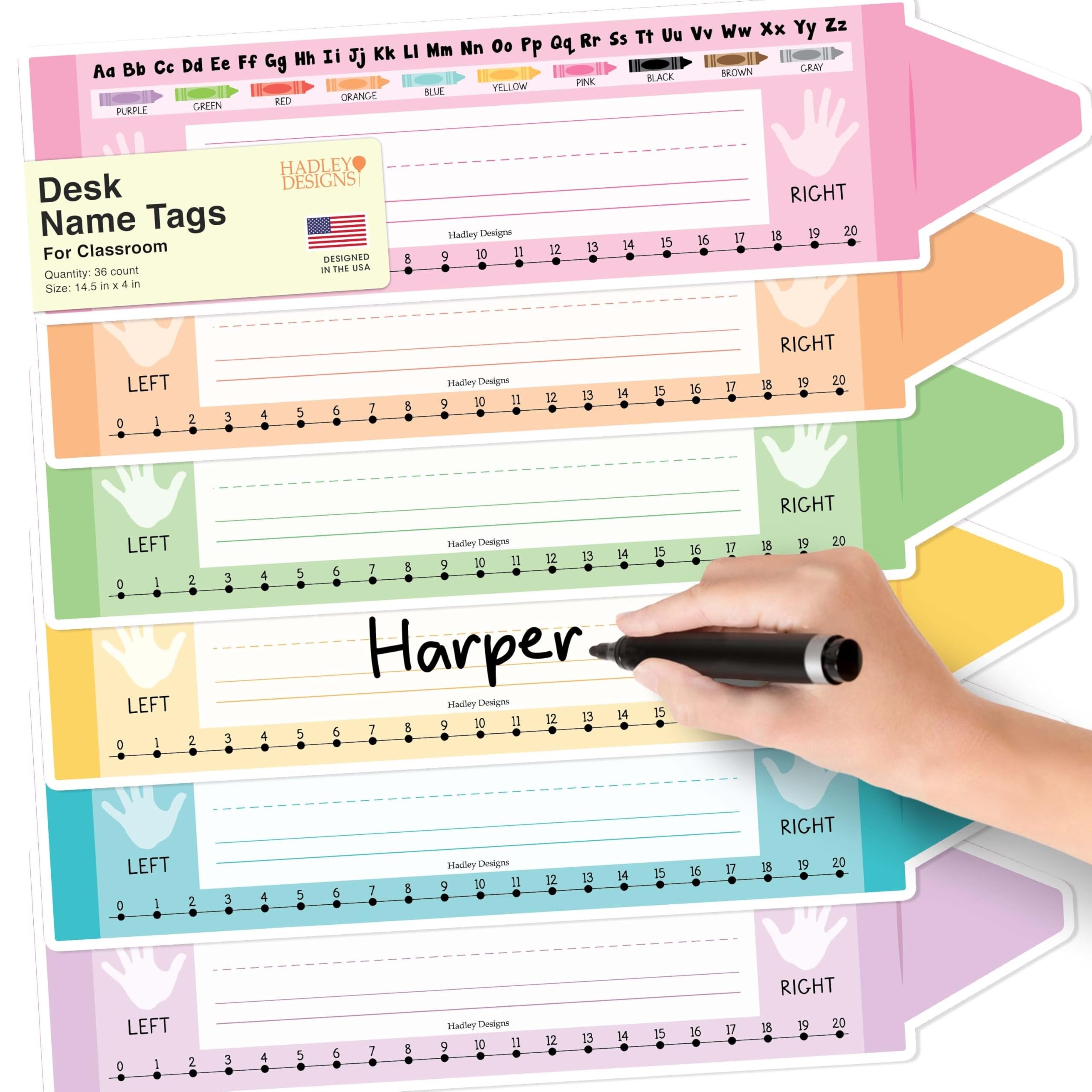 Classroom Name Plates | Set of 36 | Classroom Supplies