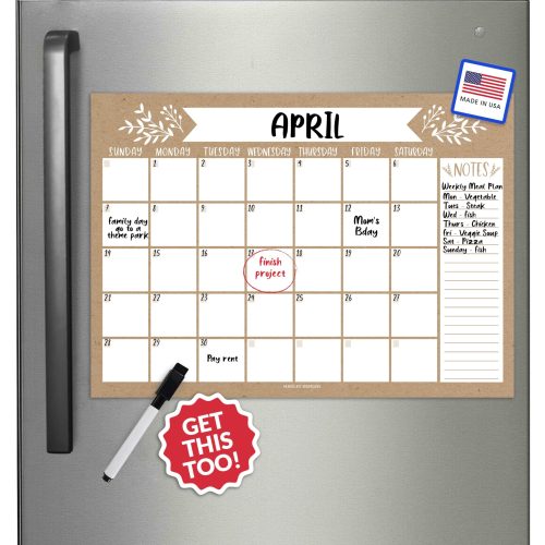 Magnetic Monthly Calendar | Fridge Magnet | Home Organization