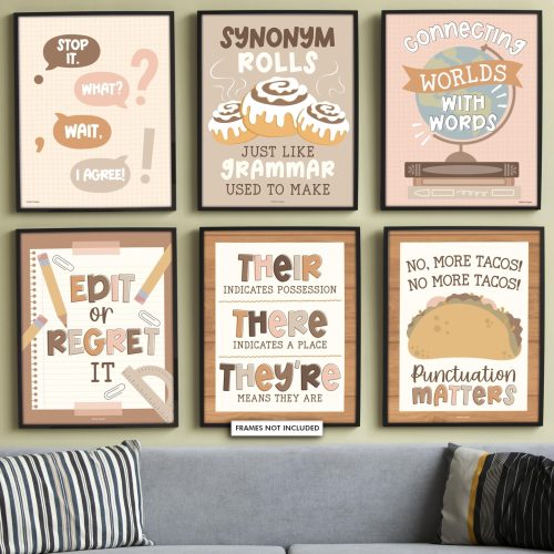English Motivational Posters | Set of 6 | Educational Posters
