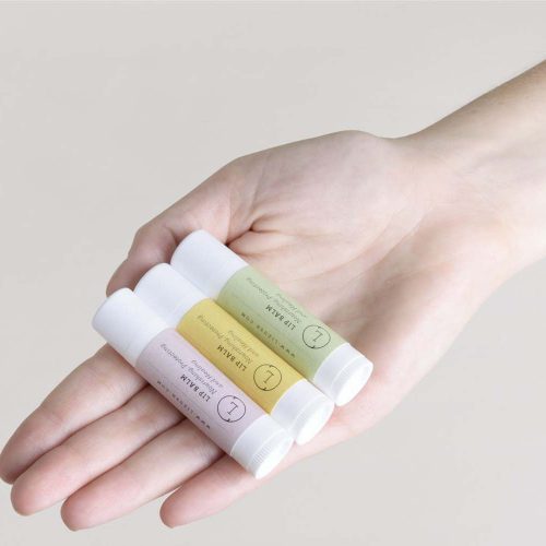 Lip Balm, Set of 3 Natural Unscented Lip Balms